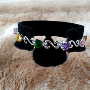 Karis Collection Multicolored CZ Heart Bracelet